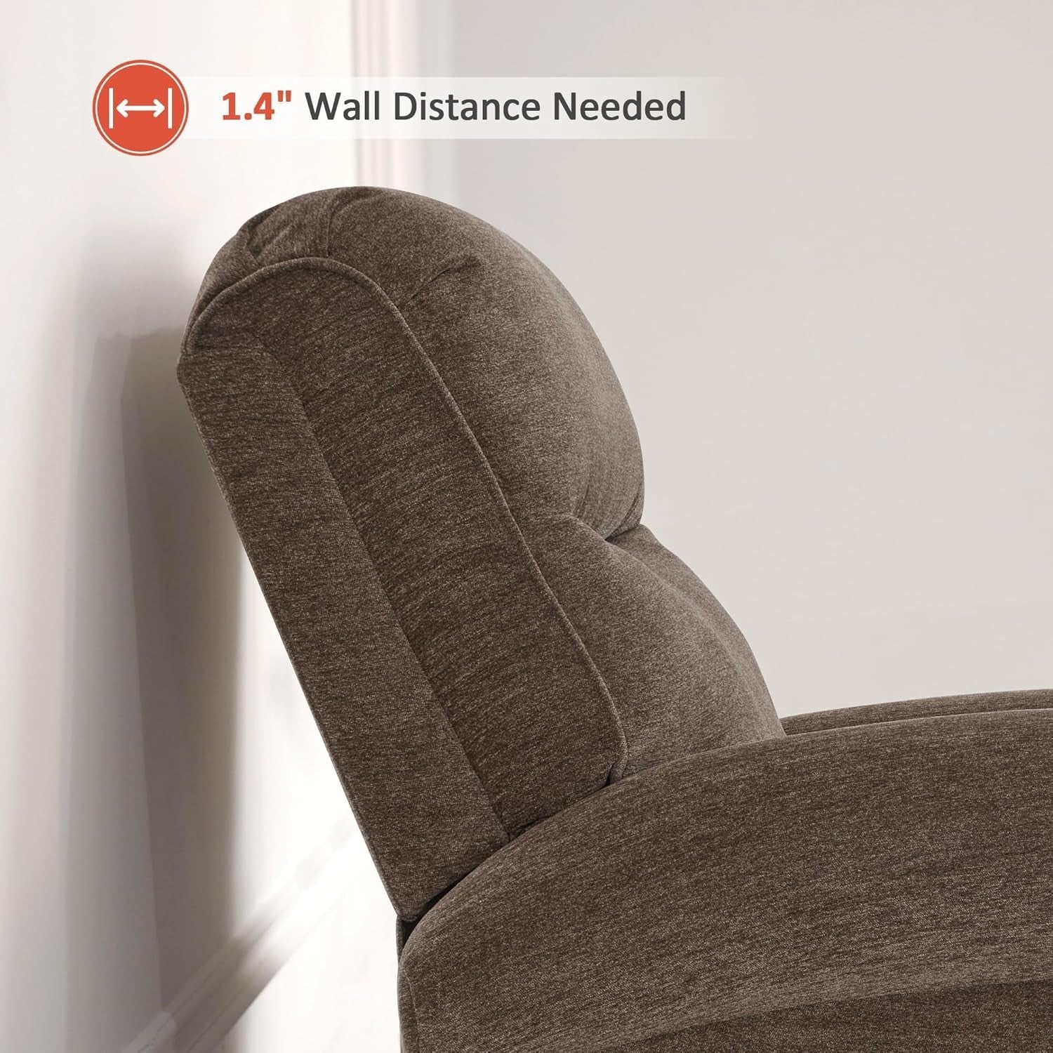 Wall Hugger Recliner Chair Small Space RV Compact Electric USB Fabric Medium