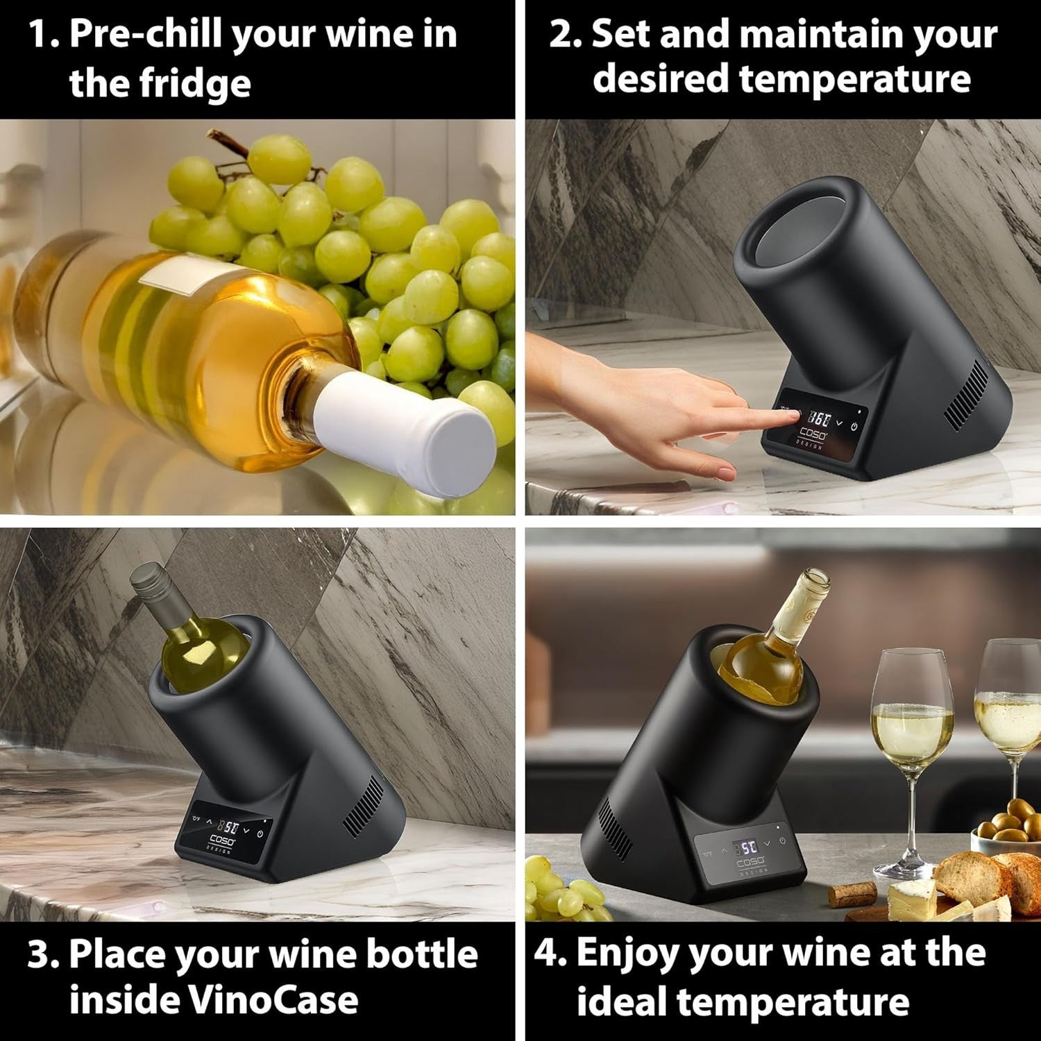 Electric Wine Bottle Cooler Tabletop Touch Control Quiet Digital Chiller