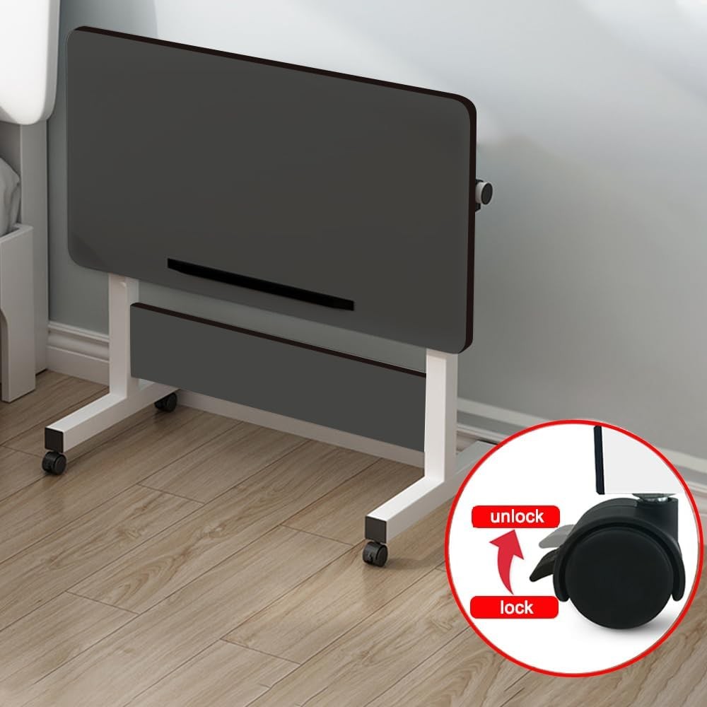 Height Adjustable Standing Desk on Wheels Laptop Small Office 80x40cm