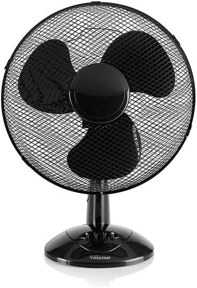 50W Table Fan – Black 3-Speed Cooling Fan with Remote Control Quiet Airflow