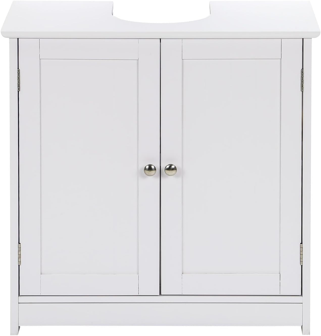 White Under Sink Bathroom Cabinet 2 Door Storage Cupboard 60x30x60cm