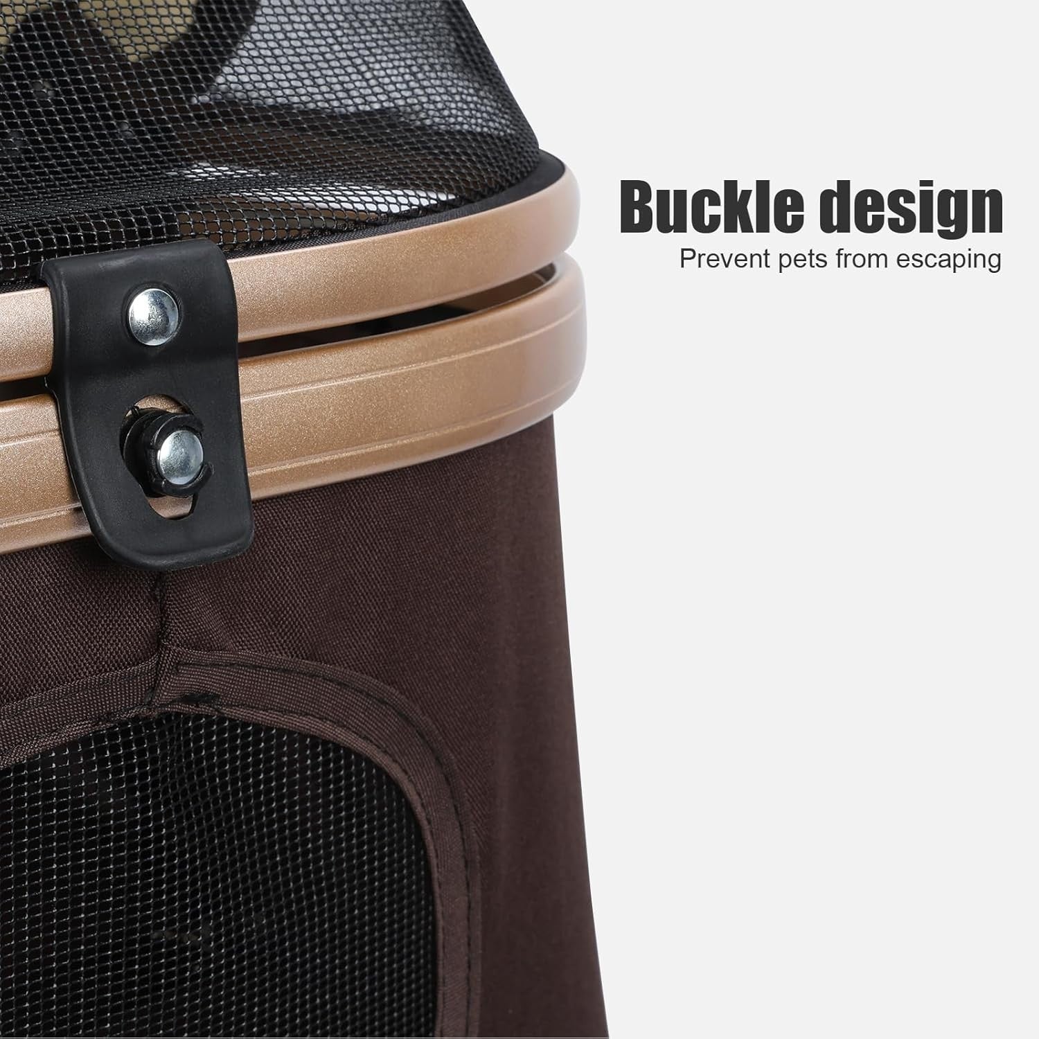 2 in 1 Dog Stroller Pram with Car Seat Small Medium Dogs Brown