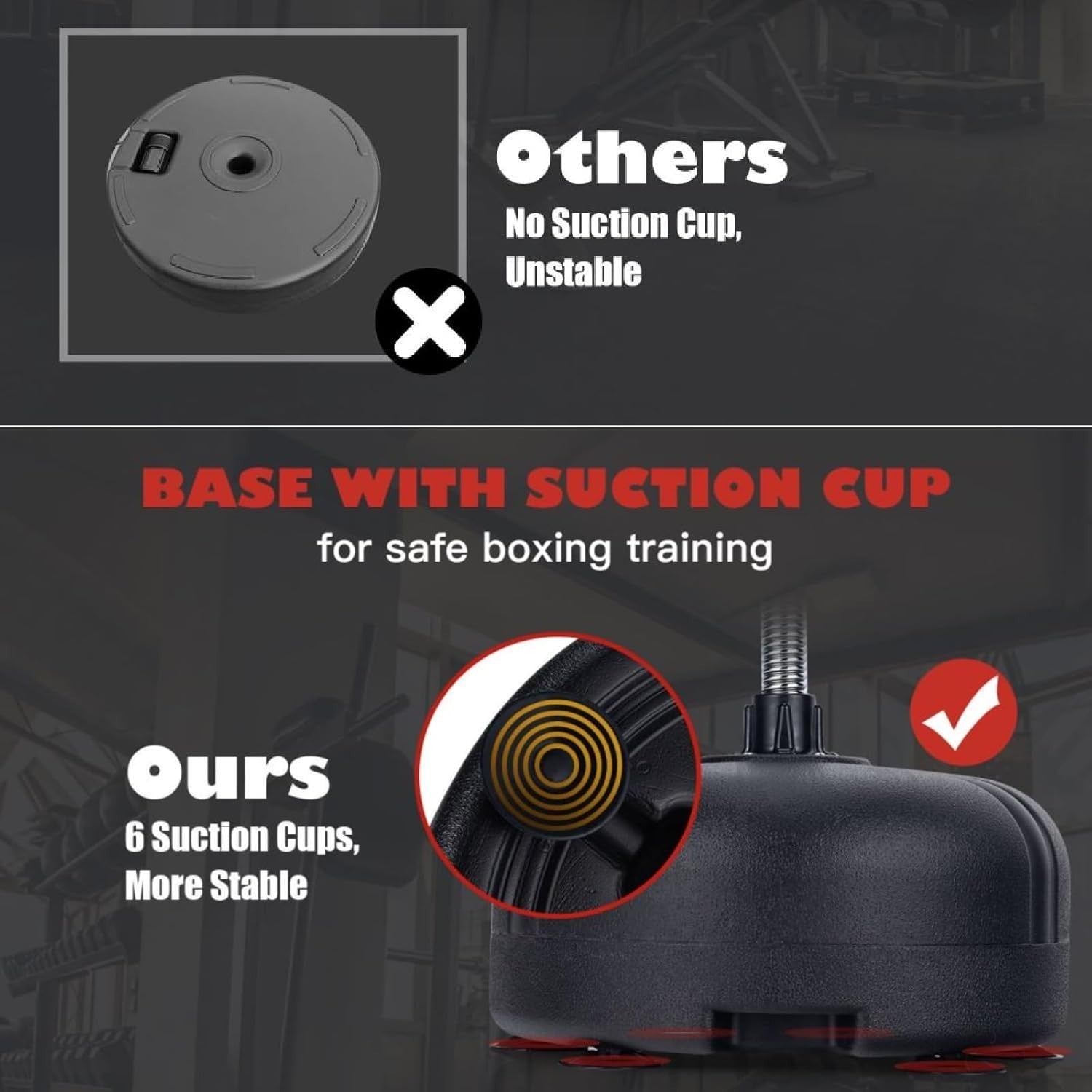 Freestanding Reflex Boxing Bag Adjustable Height Suction Base Gloves