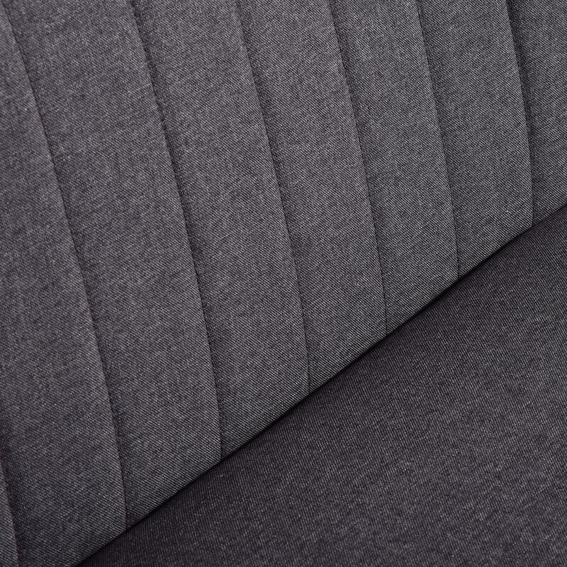 Compact 2 Seater Sofa Dark Grey Linen Padded Seat Wood Legs Small Space
