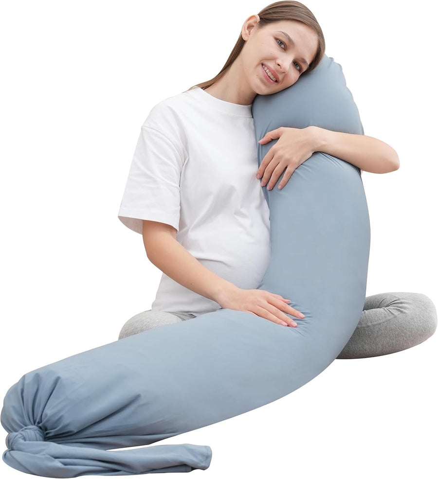 Pregnancy Pillow 54” Full Body Maternity Support Cushion Cooling Cover