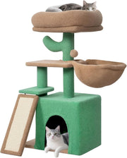 Cat Tree Tower 80cm Multi Level with Condo Hammock Scratcher for Indoor Cats