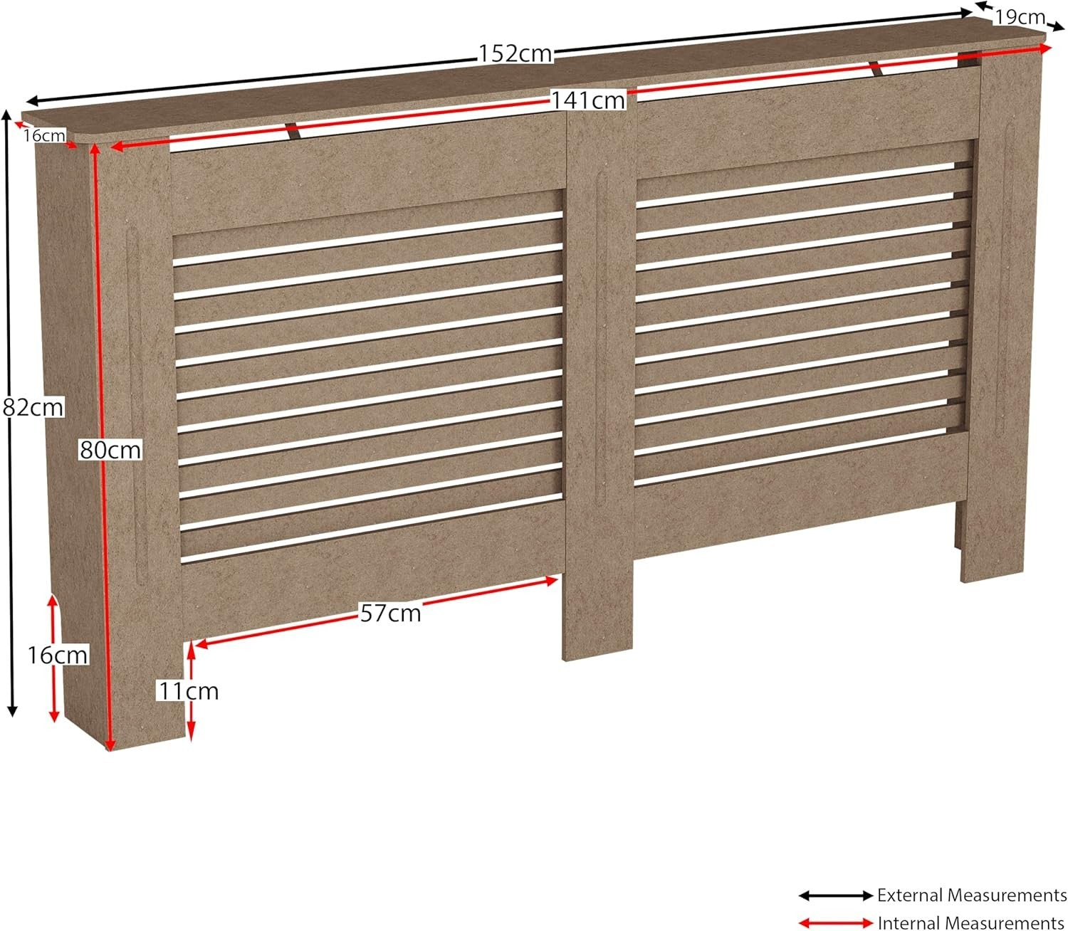 Large Unfinished Radiator Cover MDF Modern Grill Customisable Heat Efficient