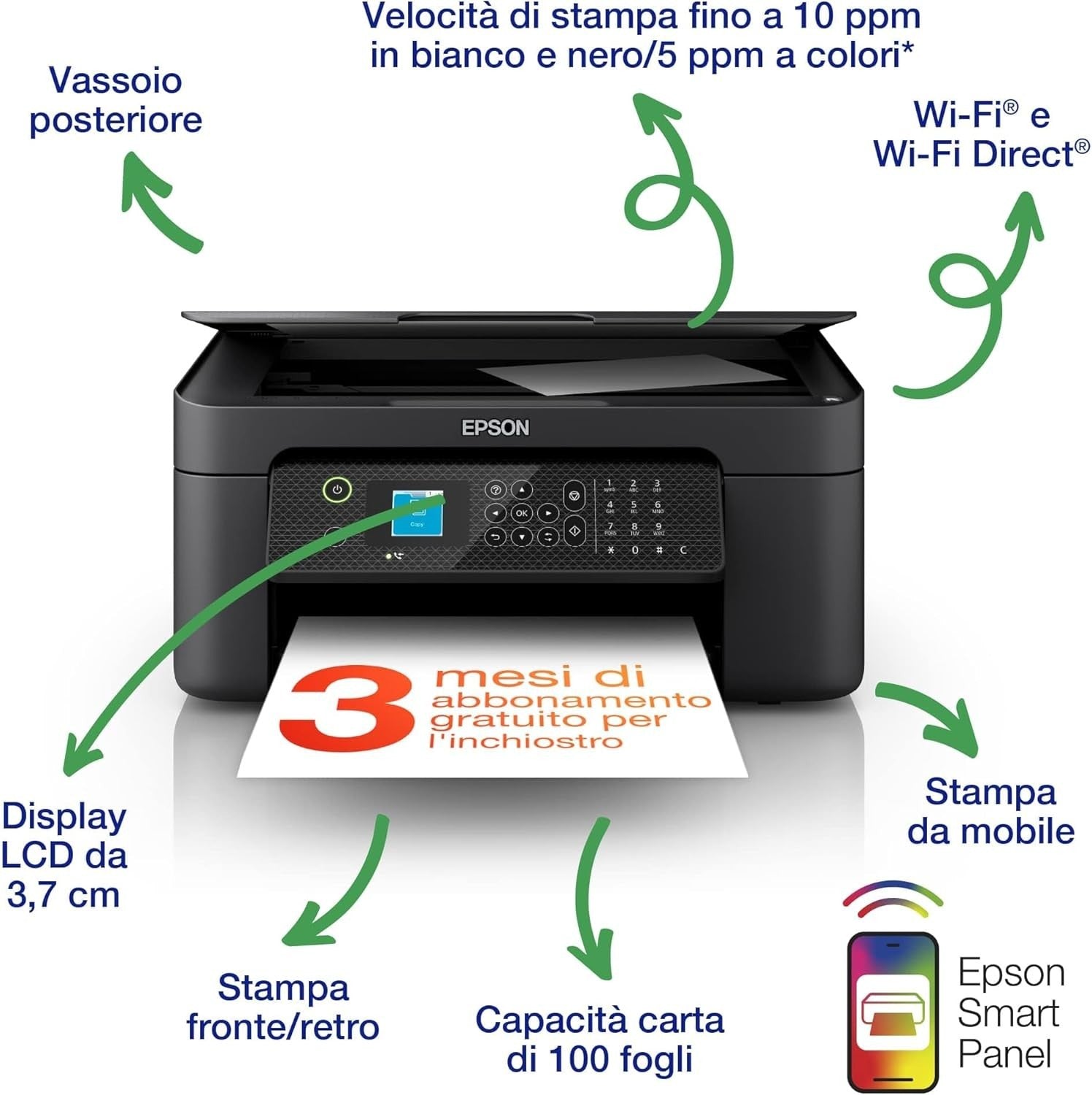 WF-2910DWF Black 4-in-1 Inkjet Printer Wi-Fi Scan Copy Fax A4