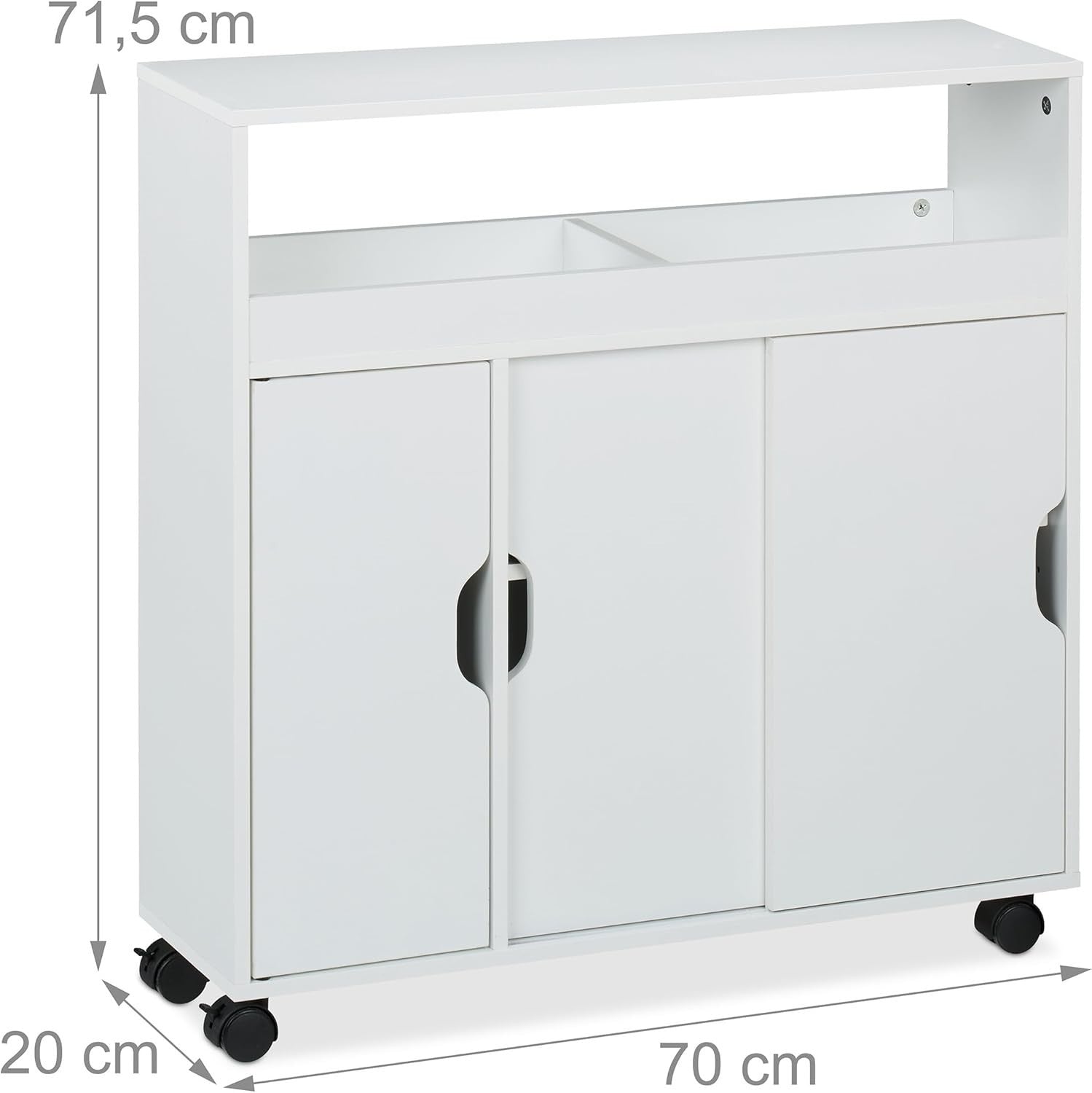 Slim Rolling Storage Cabinet Bathroom Kitchen Trolley Shelves White Cart