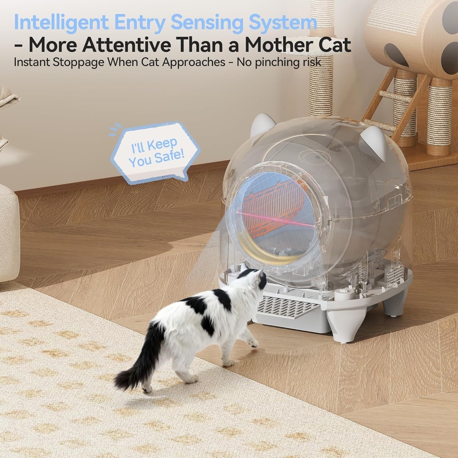 XXL Self Cleaning Cat Litter Box 90L Auto App Control Odor Control