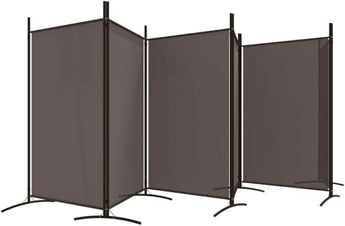 6 Panel Folding Room Divider Anthracite Privacy Screen 520x180cm Fabric
