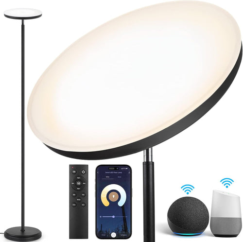 Smart LED Uplighter Floor Lamp 3000LM Dimmable Remote Alexa WiFi