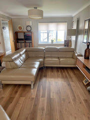 Beige Large L-Shape Corner Sofa Luxe Leather (PTP)