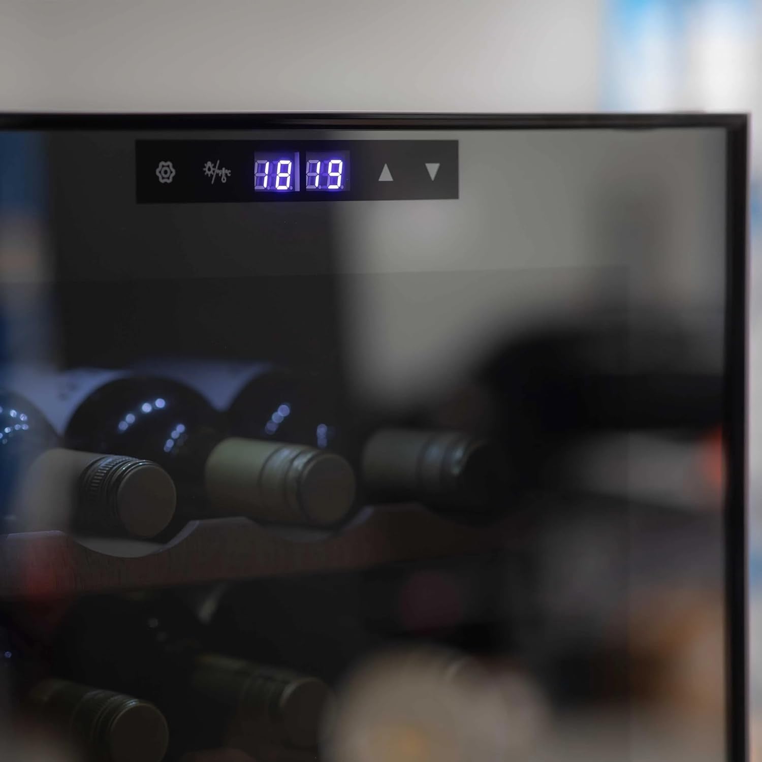 44 Bottle Dual Zone Wine Cooler Fridge Touch Screen LED Glass Door Black