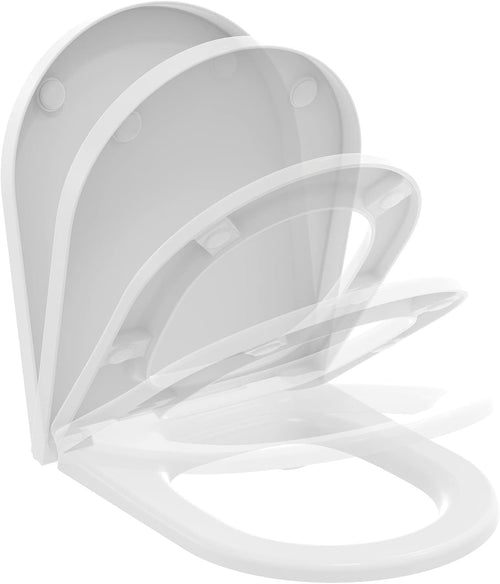 Blend Curve Soft Close Toilet Seat Silk White Removable Oval Easy Clean