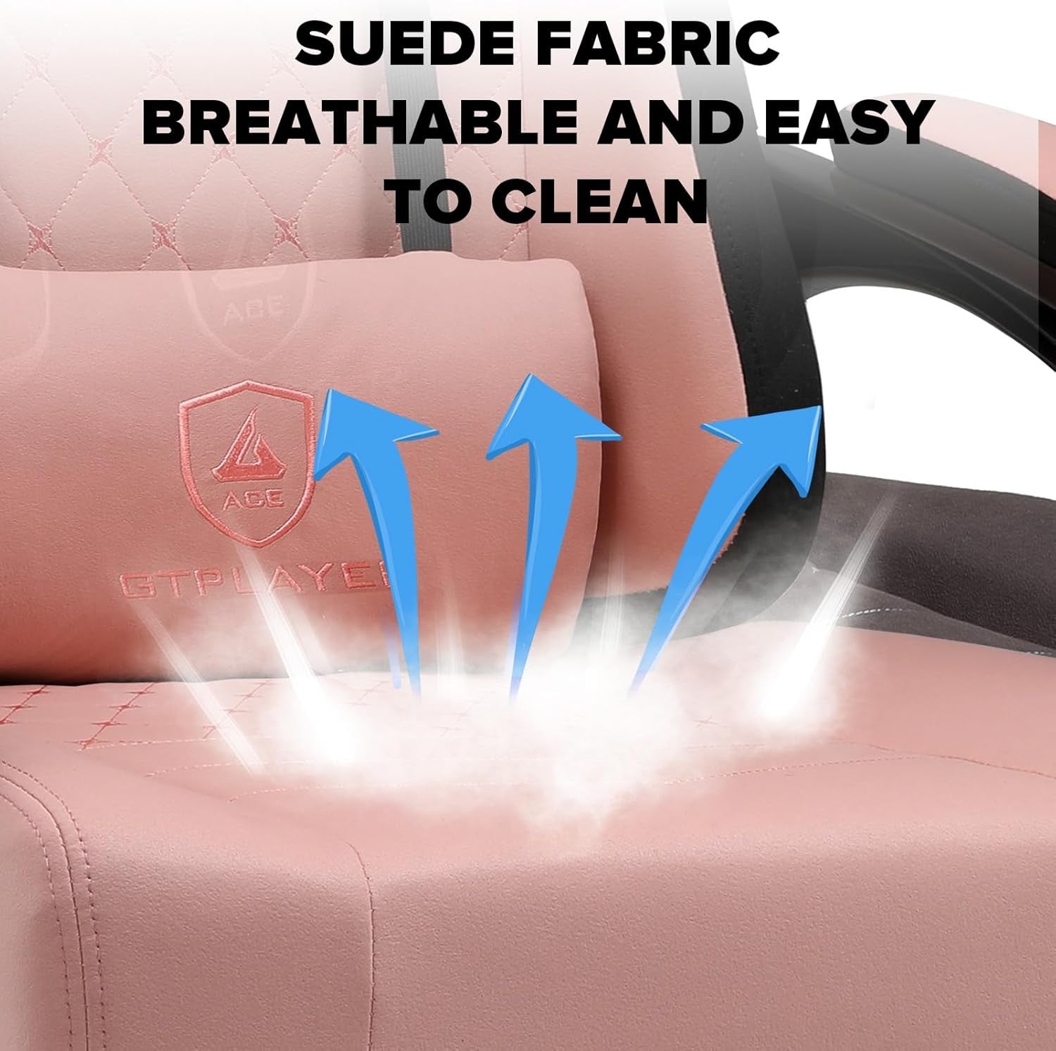 Fabric Gaming Chair with Footrest Ergonomic Reclining Desk Seat