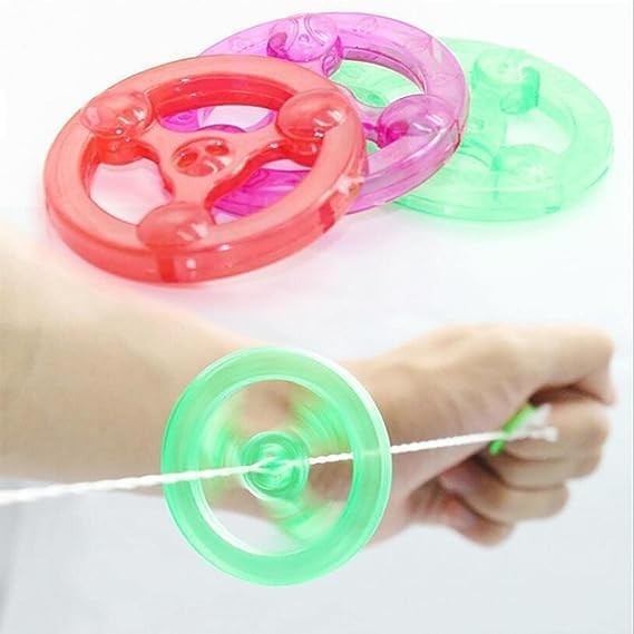Rainbow Light Flywheel Spinner Pull Line Glow Fidget Stress Relief Toy