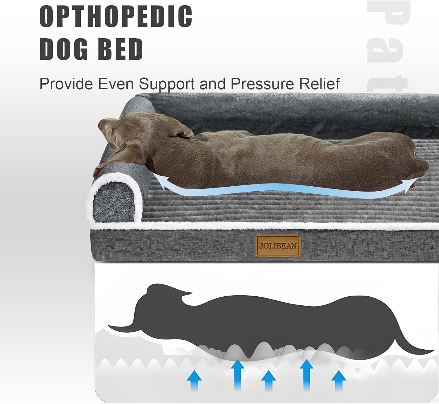 Jumbo Orthopedic Dog Sofa Bed 142x101cm Waterproof