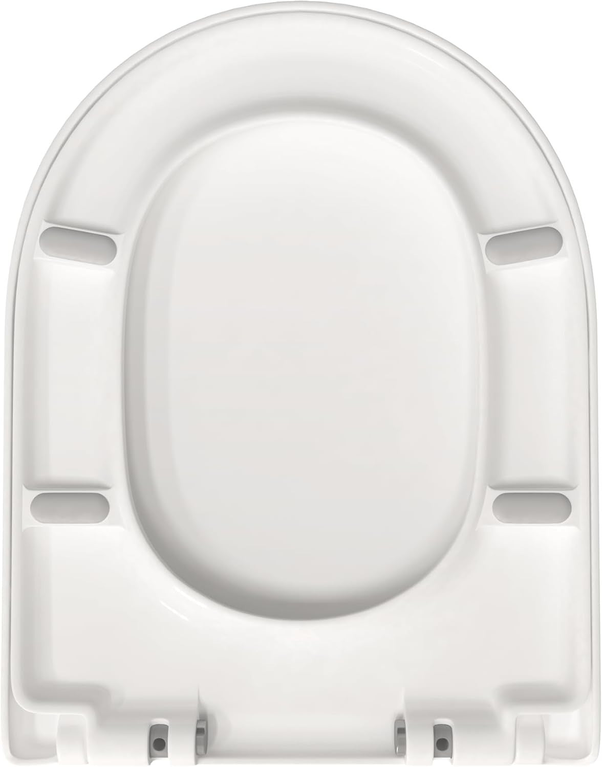 D-Shape Toilet Seat Soft Close Quick Release PP Plastic Top Fix 46x36cm