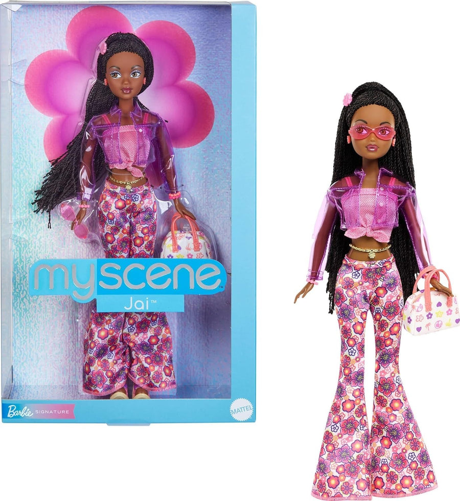Y2K Collector Fashion Doll Pink Outfit Vinyl Jacket Doll Stand