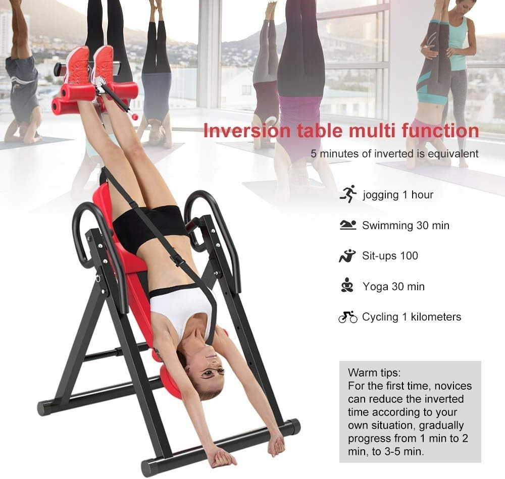 Heavy Duty Inversion Table 300lb Adjustable Back Stretcher