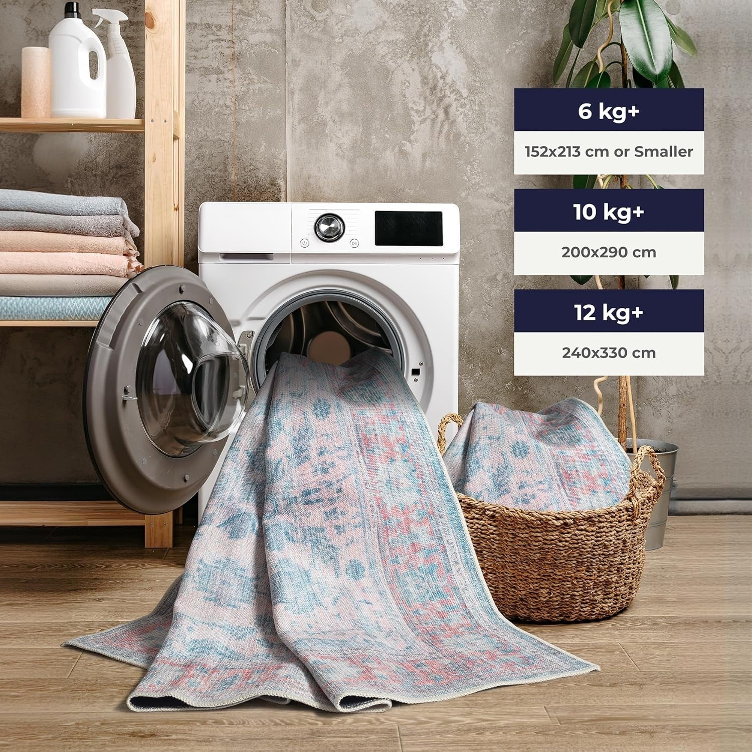 Washable Runner Rug 80x150cm Non-Slip Soft Hallway Bedroom Kitchen Mat