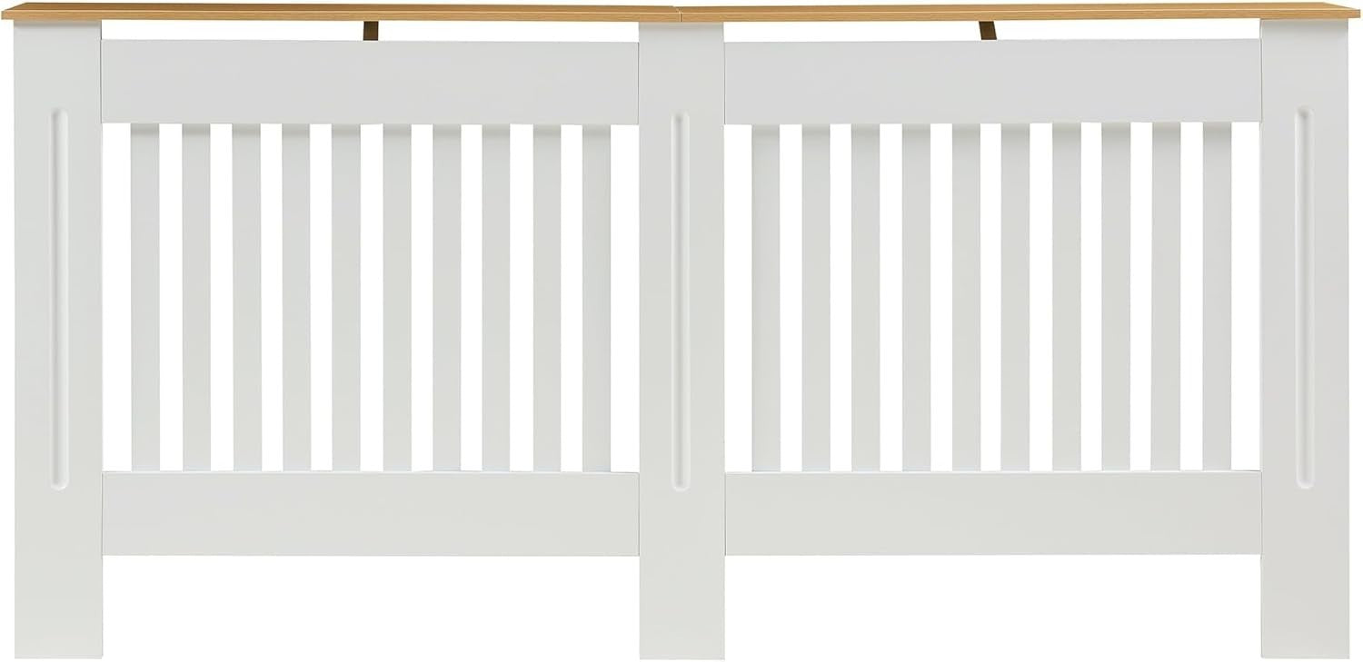 Radiator Cover White Wood Cabinet XL | Traditional Grill Design MDF Top