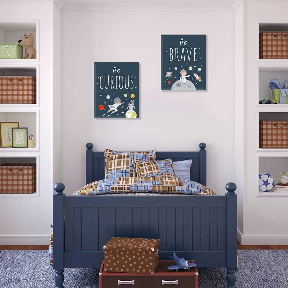 Outer Space Wall Art Set of 4 Framed Kids Bedroom Prints 8x10