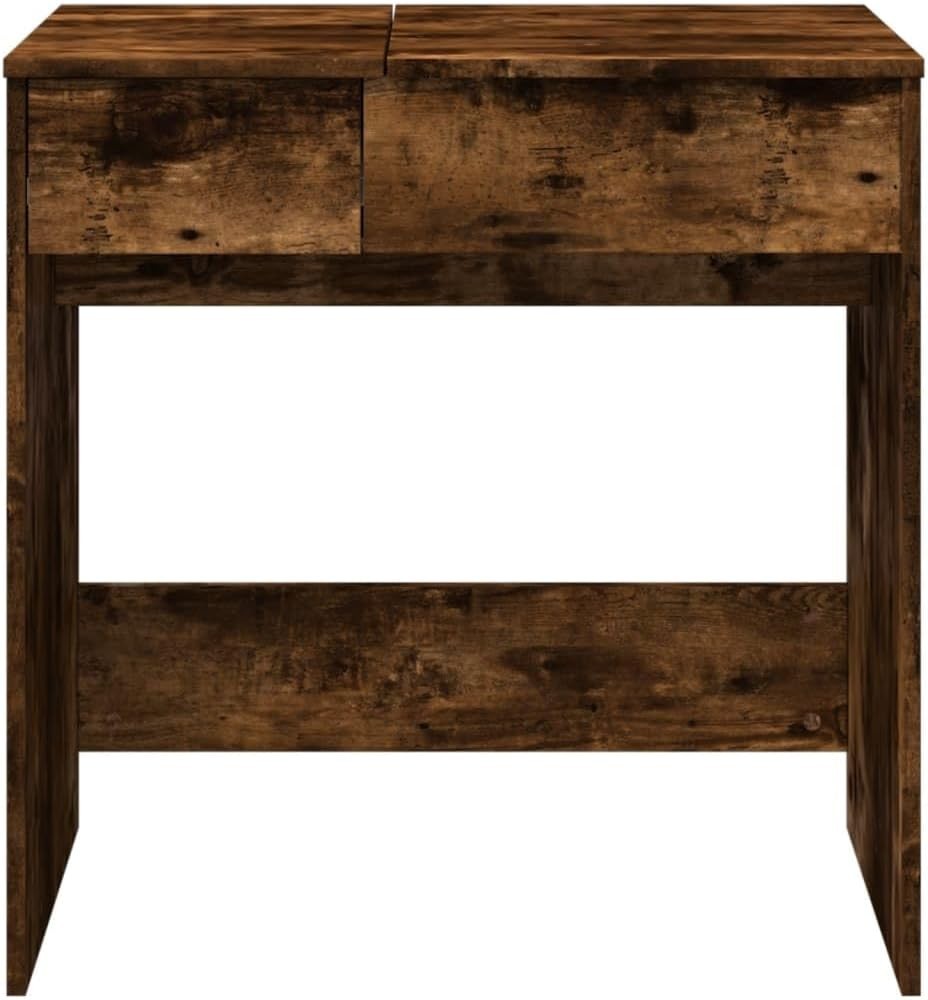 Modern Makeup Vanity Dressing Table Desk Mirror Storage Drawer Wood Smoked Oak
