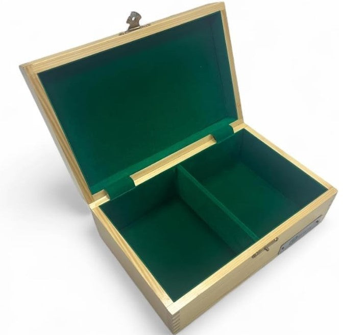 Luxury Acacia Chess Set 4" King with Velvet-Lined Storage Box & Extra Queens