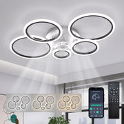 ycwdcz 100CM Smart Ceiling Fan with Light, Black, 6-Speed, Remote, LED