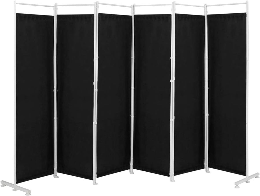 6 Panel Black Folding Room Divider Privacy Screen Freestanding Partition 180cm