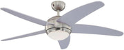 Westinghouse Bendan 52" Ceiling Fan, Satin Chrome, Silver Blades, Remote