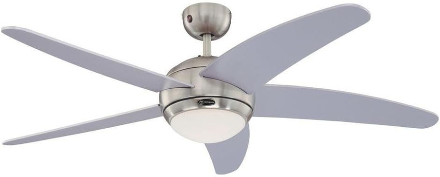Westinghouse Bendan 52" Ceiling Fan, Satin Chrome, Silver Blades, Remote