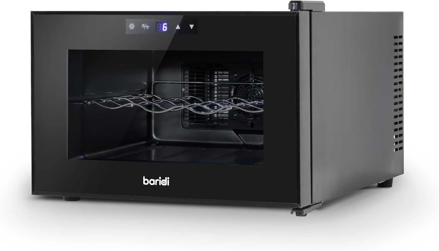 8 Bottle Wine Cooler Tabletop Fridge Touch Control LED Glass Door Quiet