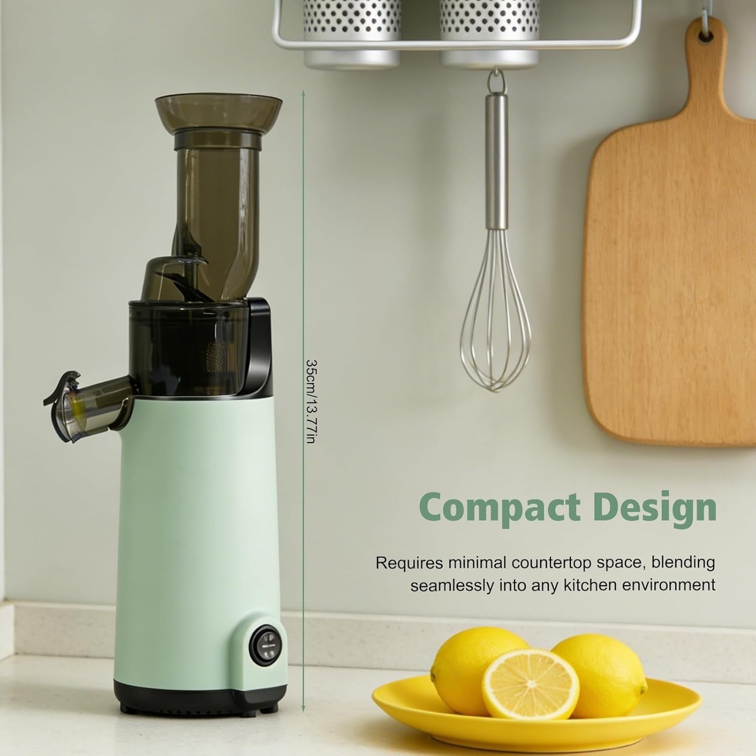Compact Cold Press Juicer Slow Masticating High Yield Easy Clean