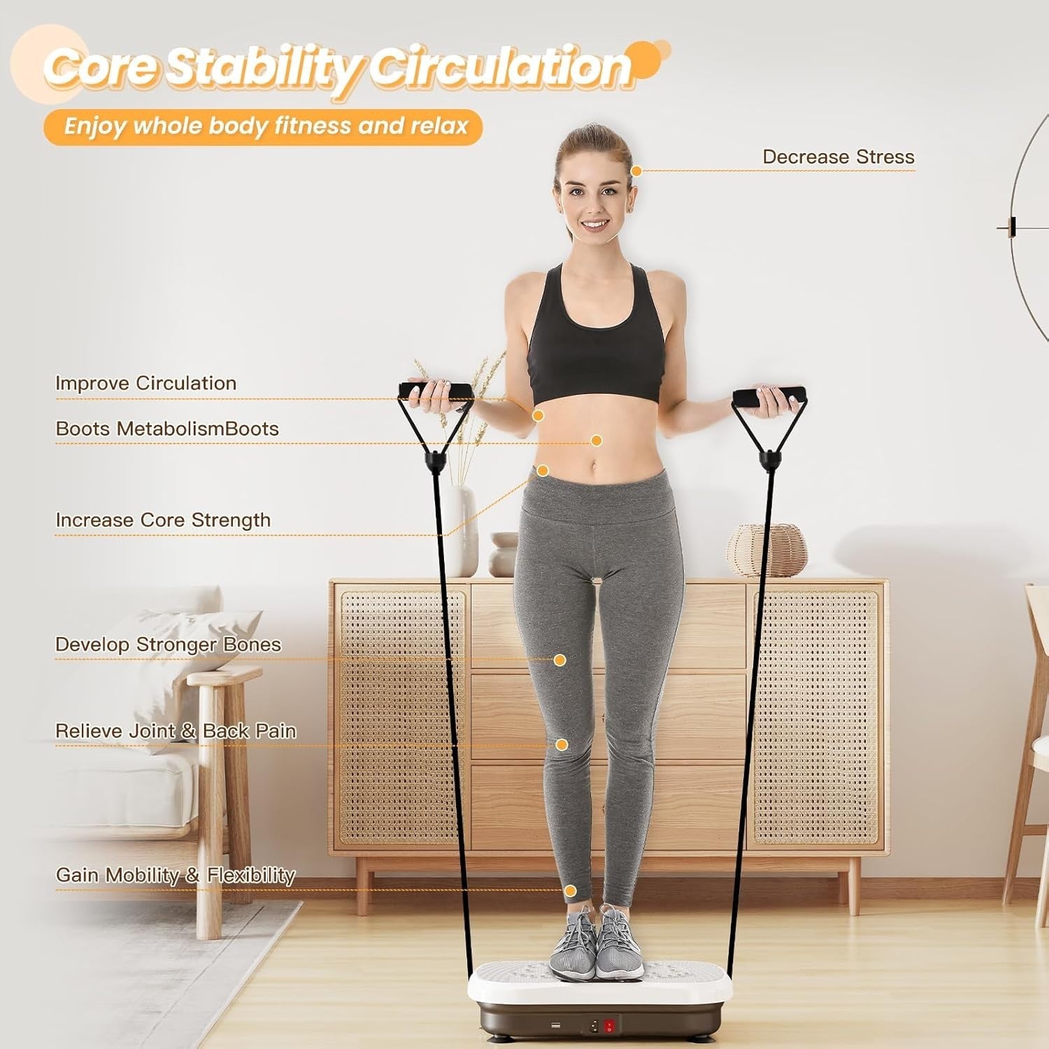 Slim Vibration Plate Fitness Platform 99 Speeds Bluetooth Home