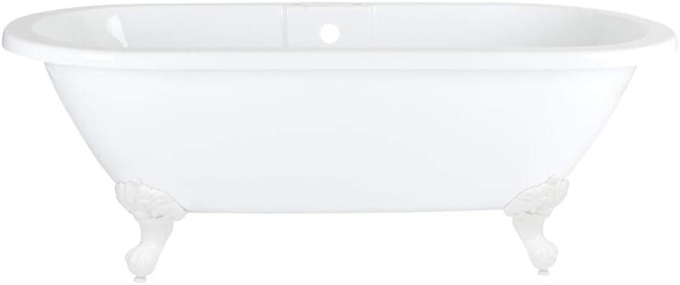 White Double Ended Freestanding Roll Top Bath 1795x785mm White Claw Feet