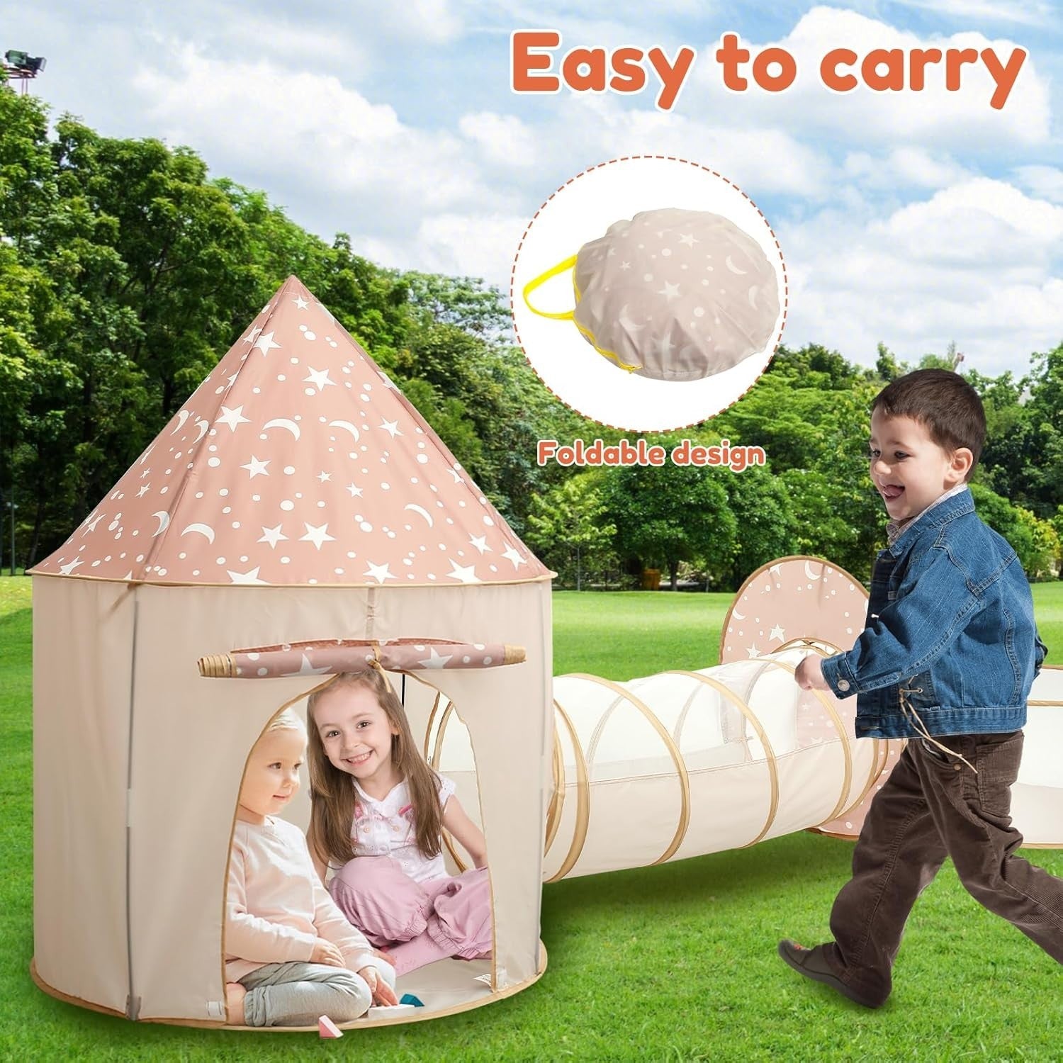 Rose Red Kids Pop Up Play Set Tent Tunnel Ball Pit Indoor Outdoor