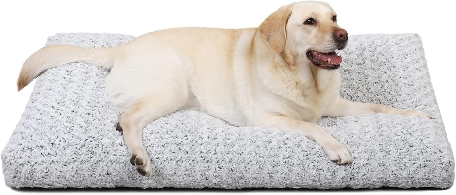 XL Fluffy Calming Dog Bed Washable Crate Mattress 105x70x9cm