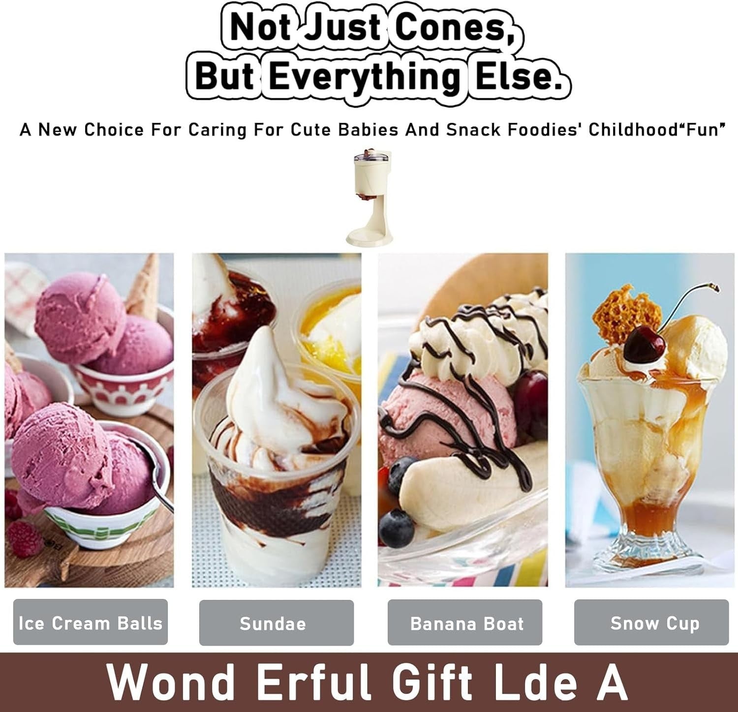 2L Electric Ice Cream Maker Machine Fast Churn Easy Clean Home Desserts