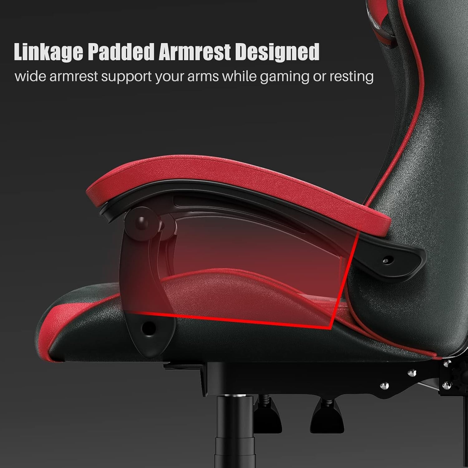 Ergonomic Gaming Chair Swivel Office Chair w/ Lumbar & Headrest Red