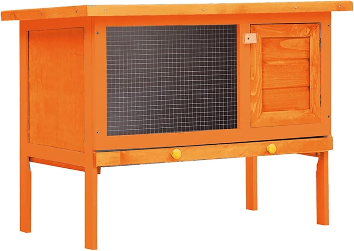 Outdoor Rabbit Hutch Wooden Cage Weatherproof Secure Small Animal House