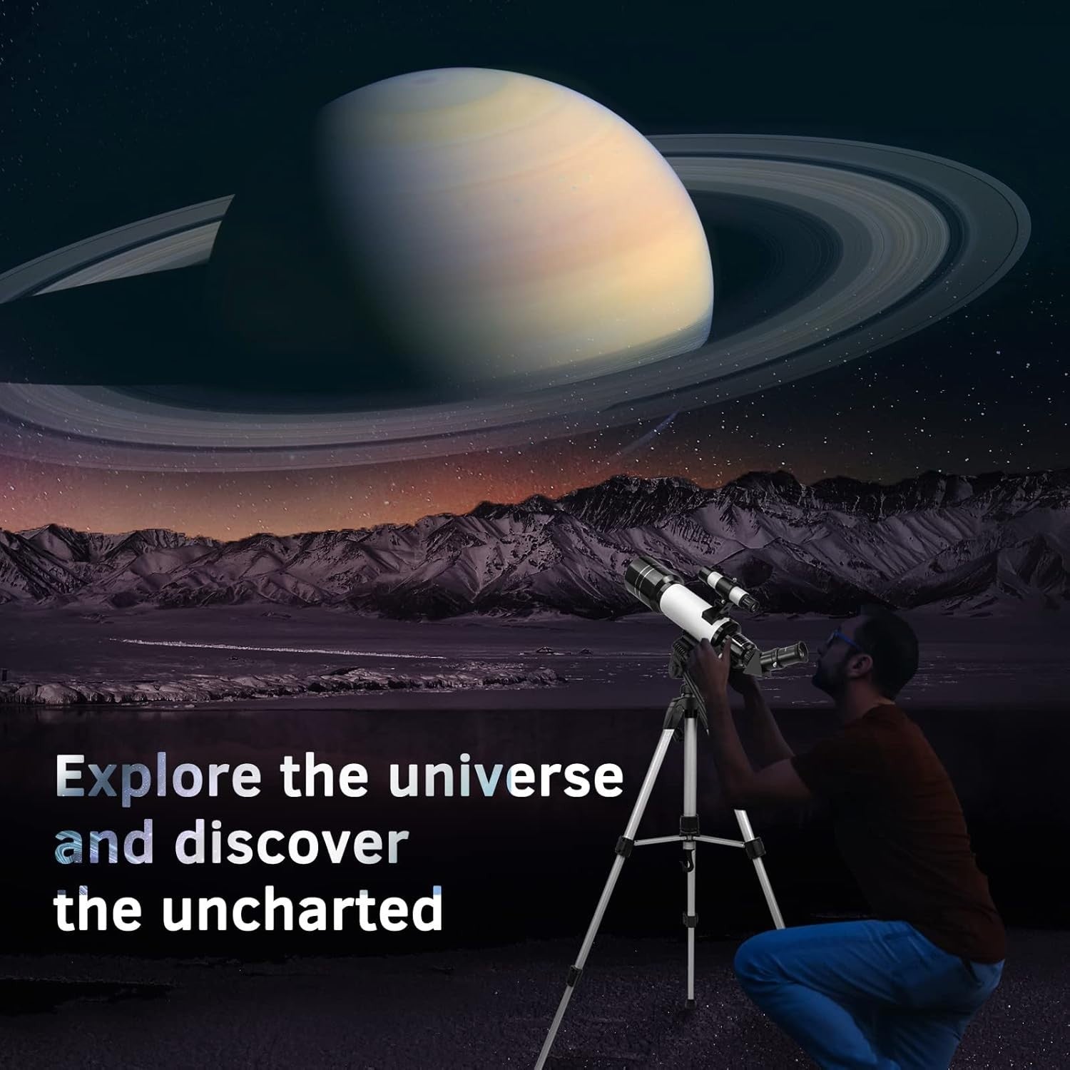 Kids Astronomy Telescope 70/400mm Beginner Scope with Tripod & Phone Adapter