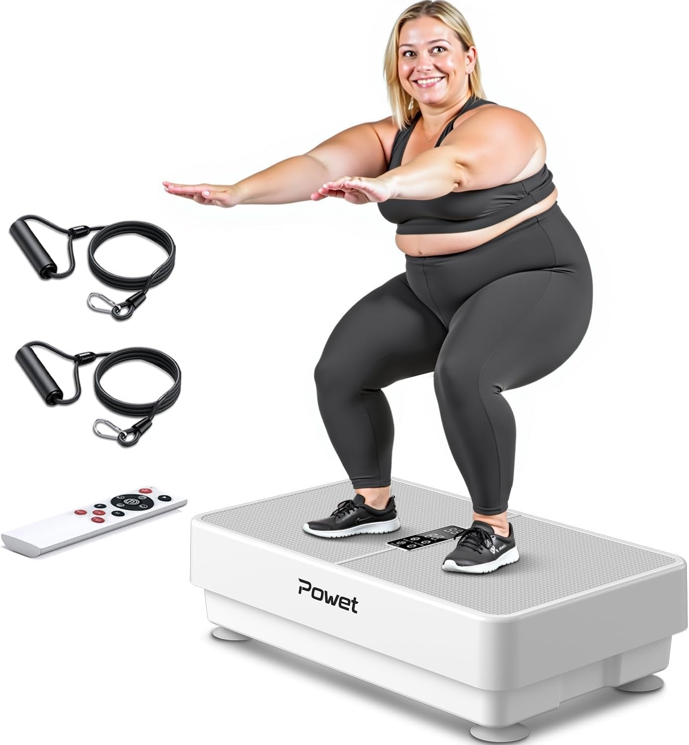 Full Body Vibration Plate Lymphatic Drainage Home Fitness White