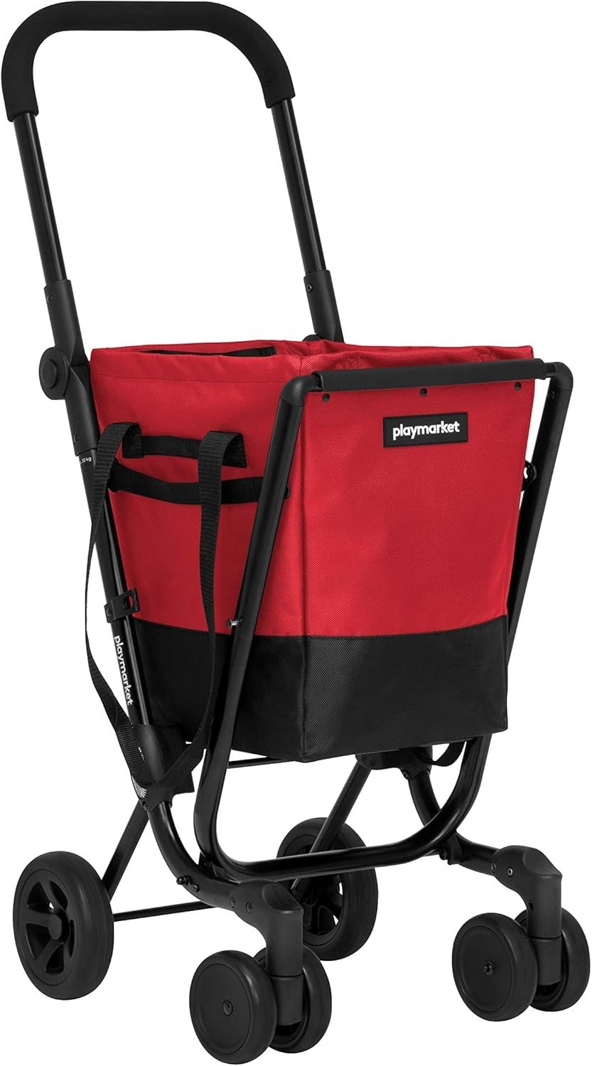 Foldable Cherry Shopping Trolley Cart 40L Waterproof Removable Bag