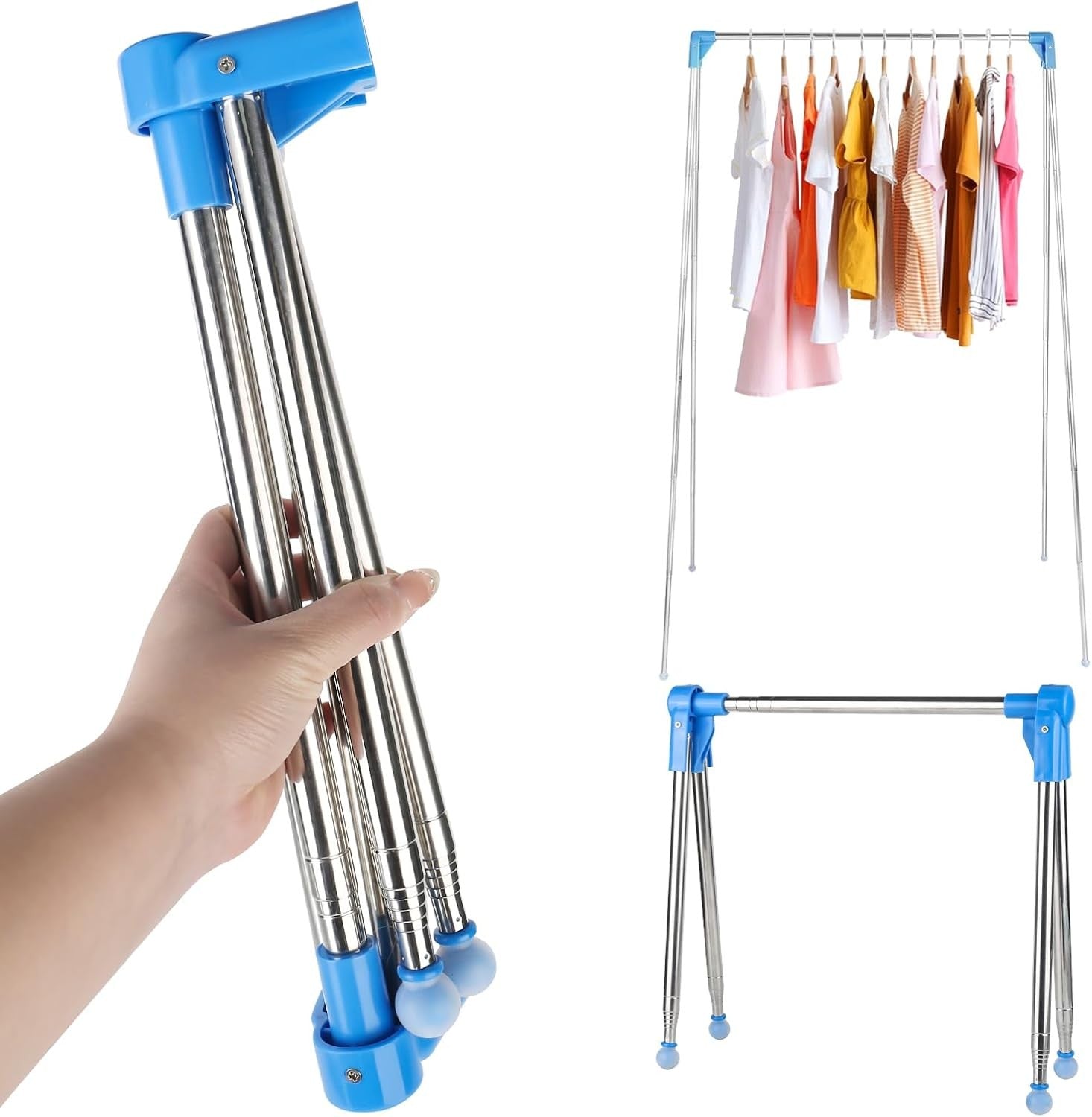 Portable Clothes Drying Rack Folding Travel Laundry Rail Compact Lightweight