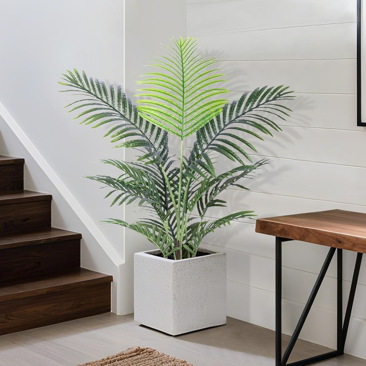 90cm Artificial Palm Tree Small Tropical Plant Real Bark Trunk Indoor Home Decor