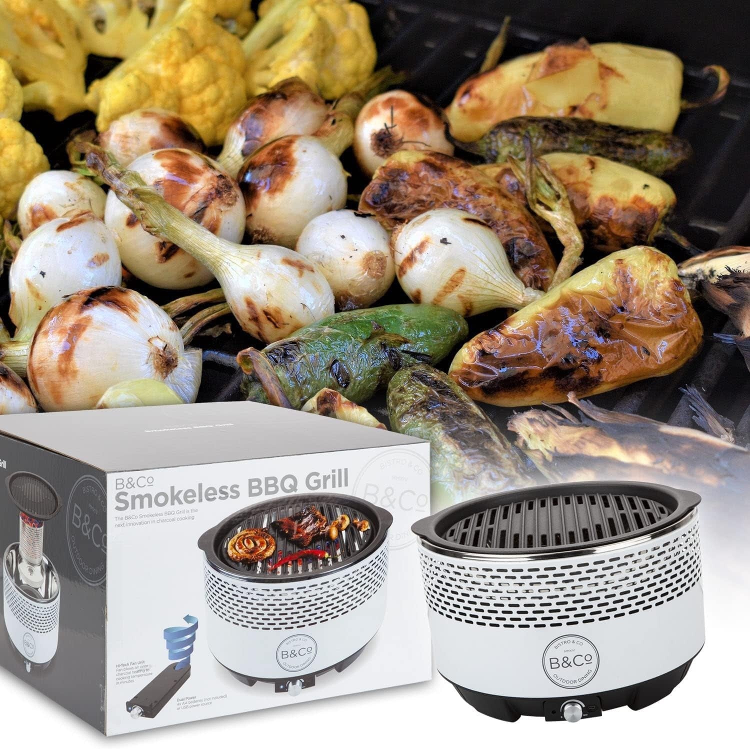 Portable Smokeless Charcoal BBQ Grill Tabletop Outdoor Camping Garden Cooker