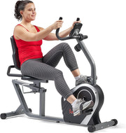 Recumbent Exercise Bike Magnetic LCD Heart Rate Adjustable Seat Quiet Home